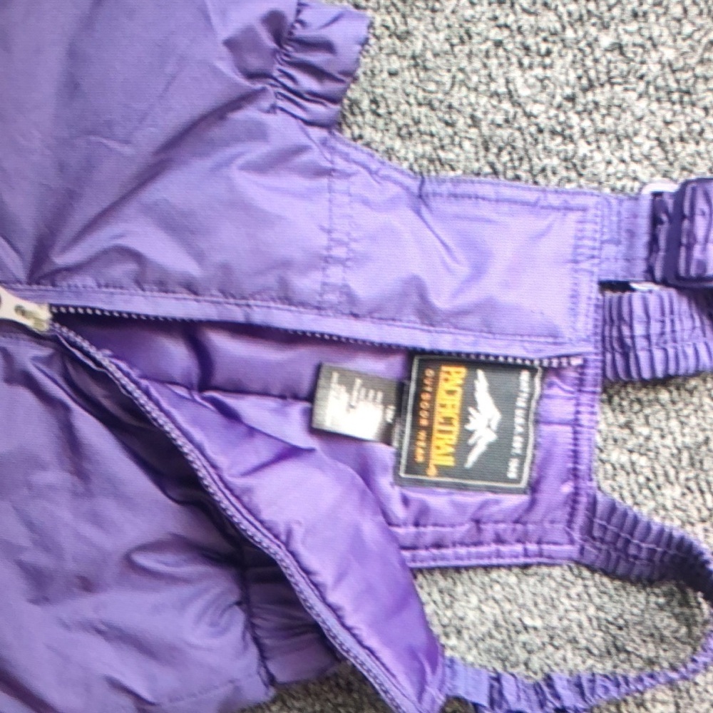 Pacific trail purple flower snow pants bibs ski winter sledding - Picture 5 of 5